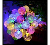 Fantes Solar String Light 30 LED 8 Modes Bubble Ball String Fairy Lights Outdoor Garden Patio Backyard Christmas Party Decoration Solar Lights (Multi Color, 21ft / 6.5m)
