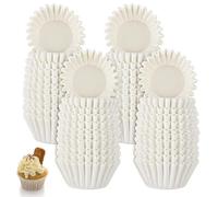 FANTESI 1000 Pcs Mini Muffin Cases - Greaseproof Paper Baking Cups for Cake Balls, Muffins, Cupcakes and Candies (White, Disposable)