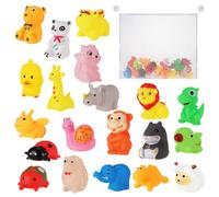FANTESI 20 Pcs Baby Bath Toys Floating Bath Toys Rubber Animal Toy With Mesh Bath Toy Storage Floating Animal Bath Toy Swimming Toys For Kids Toddler Gift