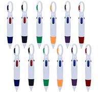 FANTESI 24 Pack Shuttle Pens, 4-in-1 Retractable Multicolor Pens Ballpoint Pens with Buckle Keychain on Top for Office School Supplies