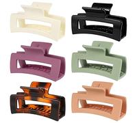 FANTESI 6 Pcs Big Claw Clips, Large Non slip Hair Clip Matte Jaw Clips for Women and Girls