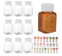 FANTESI 9 Pcs Ginger Shot Bottles With Lids 3.5oz/100ml Juice Mini Shot Bottles Plastic Leak-Proof Reusable Bottle For Smoothie,Juice,Ginger,Beer