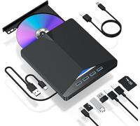 FANTIA 7-in-1 USB 3.0 Type-c External DVD RW CD Drive Burner Reader Player Optical Drive External for PC Laptop Desktop