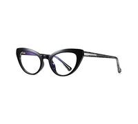 Fantiace Women Blue Light Blocking Glasses Frame Cat Eyes Anti Blue Ray Computer Game Glasses Men Eyeglass, C1, 49-21-145-42
