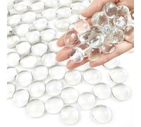 FANTIAN 200 PCS Clear Glass Beads for Vases,0.9 kg Decorative Stones Flat Glass Pebbles for Vase, Aquarium, Fish Tank, Wedding Decoration, Bird Fountain, Candle