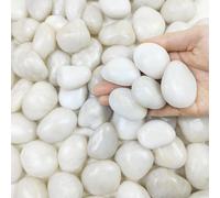 FANTIAN 4 lbs White Pebbles for Plant Pots, 30-50 mm White Stones for Garden Potted Plants Landscaping Fish Tank Fountain Vase Fillers and Outdoor