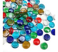 FANTIAN 400 Pcs Glass Pebbles for Vases, 1.8 KG Decorative Stones Glass Beads for Vase Plants Aquarium Craft Wedding Decoration Candle and Mancala Stones