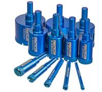 FANTICDE Diamond Drill Bit Set, 12PCS Brazing Core Hole Saw Cutter Tools Set, Diamond Hole Saw Core Drill Bit for Porcelain Tile Ceramic Stone Granite Marble Glass (6mm-50mm)