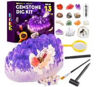 FANTICDE Gemstones Dig Kit, Dig Up 12 Real Gems, Geode, Crystal Growing, Gem Digging Kit for Kids, STEM Science Educational Toys for Boys Girls Gift, Excavation Kit for 6 7 8 9 10 Year Old