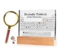 FANTICDE Periodic Table With 83 Real Elements, Acrylic Display, Magnifier Included - Back-to-School, Birthday, Christmas Gifts