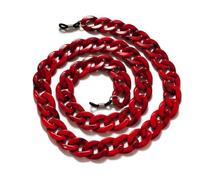 FANTIKAXW Fashion Eyeglass Chain, Tortoiseshell Amber Two-Tone Eyeglass Chain, Thick Strap, Anti-Lost
