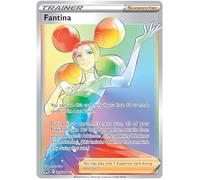 Fantina 206/196 Rare Rainbow Pokemon Card (Sword & Shield Lost Origin) + 1x TitanCards® Toploader