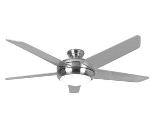 Fantisia Eurofan Neptune Flush 54 Inch Brushed Nickel Ceiling Fan and LED Light