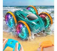 Fantocemea Gesture Control Remote Control Amphibious Car 2.4GHz 360° Drift Car Stunt Car with LED Lights Christmas Birthday Gift for Girls Boys Age 3-12 Green