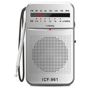 Fantocemea Portable Radio,AM FM Pocket Radio,Small Radio with Loud Speak and Headphone Jack, Battery Operated Radio, Excellent Reception for Outdoor & Indoor & Emergencies Silver