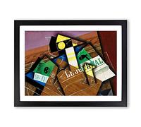 Fantomas By Juan Gris Classic Painting Framed Wall Art Print, Ready to Hang Picture for Living Room Bedroom Home Office Décor, Black A2 (64 x 46 cm)