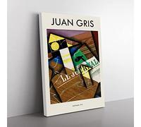 Fantomas By Juan Gris Exhibition Museum Painting Canvas Wall Art Print Ready to Hang, Framed Picture for Living Room Bedroom Home Office Décor, 76x50 cm (30x20 Inch)