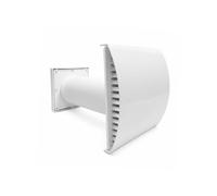 Fantronix 100mm (4”) Passive Wall Air Intake Vent Grille Kit with Filter - Fresh Air Vent for Condensation & Damp Control, Wind & Noise Reducing External White Baffle Cover