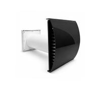 Fantronix 100mm (4”) Passive Wall Air Intake Vent Grille Kit with Filter - Fresh Air Vent for Condensation & Damp Control, Wind & Noise Reducing External Black Baffle Cover