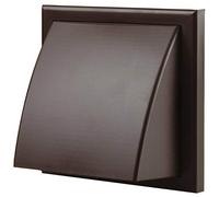 Fantronix 100mm Brown Cowled Wall Grille with Back Draught Shutter - External Wall Vent Cover for 4-Inch Extractor Fans, Tumble Dryer & Ducting | Weatherproof Hooded Air Outlet