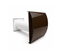 Fantronix 100mm Passive Wall Vent Kit with Filter, Brown | Fresh-Air Inlet With External Baffle To Help Reduce Draughts, Wind Noise, Condensation And Damp.