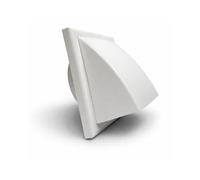 Fantronix 150 mm Cowled Wall Vent with Backdraught Shutter, White | 6" Rear Spigot And 185 x 185 mm Face, Suitable For Bathroom, Kitchen And Tumble Dryer Ventilation.
