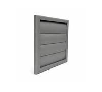 Fantronix 150 mm Gravity Flap Wall Vent Grille, Grey | 185 x 185 mm Faceplate With Push-Fit Rear Spigot For Bathroom And Kitchen Ducting.