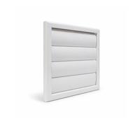 Fantronix 150 mm Gravity Flap Wall Vent Grille, White | 185 x 185 mm Faceplate With Push-Fit Rear Spigot For Bathroom And Kitchen Ducting.