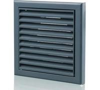 FANTRONIX 150mm Slate Grey Louvre Vent - Fixed Blade Exterior Wall Air Grille with Mesh for 150mm Ducting | Weatherproof Plastic Ventilation Cover