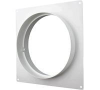 Fantronix 200mm Round Plastic Wall Plate with Spigots - Ventilation Ducting Connector Flange for Extractor Fans, Bathroom, Kitchen & HVAC Systems