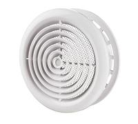 Fantronix 4" (100mm) Round Air Vent Grille Cover with Insect Mesh - White Plastic Ceiling Diffuser for Ventilation & Ducting Pipes