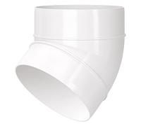 Fantronix 45 Degree Elbow Connector Bend 125mm - 5 inch Round Plastic Ducting Joint to Connect Round Duct Pipe or Flexible Hose Ventilation Pipe