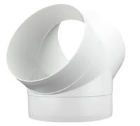 Fantronix 6" (150mm) Equal Y Piece Duct Connector - White PVC 45° Ventilation Splitter for Extractor Fans, Cooker Hoods, Bathrooms, Kitchens & Hydroponics