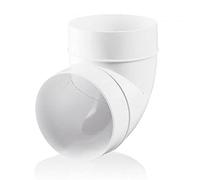 Fantronix 90 Degree Elbow Connector Bend 125mm - 5 inch Round Plastic Ducting Joint to Connect Round Duct Pipe or Flexible Hose Ventilation Pipe