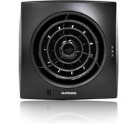 FANTRONIX Bathroom Extractor 100 mm - Quiet and Efficient - Simple Operation with Light Switch - Black Finish - Wall or Ceiling Mounting - Dimensions: 158 x 158 x 108 mm