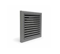 Fantronix Grey Fixed Blade Wall Vent Grille with Insect Mesh - 150 mm (6”) Rear Spigiot, 185 × 185 mm External Size for Bathroom & Kitchen Ducting