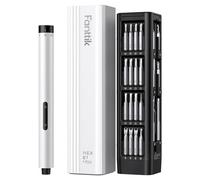 Fanttik E1 Max 3.7V Electric Screwdriver, Mini Precision Screwdriver Set, 50 Magnetic Bits, Magnetic Storage, 5/32‘’Hex, Repair Tool Kit for Electronics Phone Camera Laptop Watch (White)