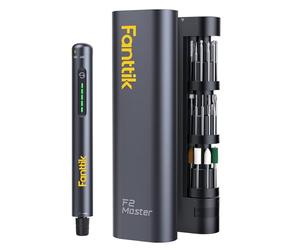 Fanttik F2 Master Mini Cordless Rotary Tool Kit, NeoPulse Motor, 5 Variable Speed, 25000 RPM, Revostor Hub, 35 Accessories, for 3D Printer Sanding, Polishing, Drilling, Carving, DIY Crafts - Grey