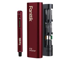 Fanttik F2 Master Mini Cordless Rotary Tool Kit, NeoPulse Motor, 5 Variable Speed, 25000 RPM, Revostor Hub, 35 Accessories, for 3D Printer Sanding, Polishing, Drilling, Carving, DIY Crafts - Red