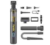Fanttik Slim V8 Apex Car Vacuum, 4-in-1 Portable Mini Cordless Handheld Vacuum with 19000pa Suction Power, Type-C Charge, 2 Suction Modes, for Car, Office Desk, Keyboards (Grey)