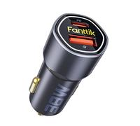 Fanttik USB C Car Charger, 38W Dual Port Fast Charging Car Adapter with PD3.0 QC3.0 Compatible with iPhone 13/13 Mini/13 Pro/13 Pro Max/12, Samsung Galaxy S20/10/S9, Pixel, iPad Mini/iPad Air and More