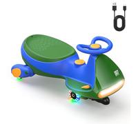 FanttikRide 12V N7 Pro Electric Kids Car, Anti-tipper, Ergonomic, 2 in 1, 2 Speeds, Flashing Wheels, Bluetooth, Charging Type C, for Children from 3 Years, 68 Kg, Green