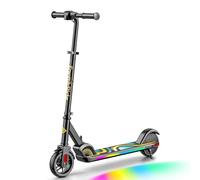 FanttikRide C9 Pro Electric Scooter for Kids Ages 8-12, Triple Safety Protection, Speeds 5/8/10 mph, LED Display, Rainbow Lights,Adjustable Height, Foldable, Maximum Load 132.3 lb, Black