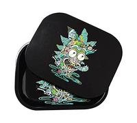 FANVANAI Rolling Tray with Magnetic Lid - Mini Metal Rolling Tray with Spill Proof Cover - Cute Decorative Tray - Perfect Storage for Home or On-The-Go-Small Size - 7'' x 5.5''