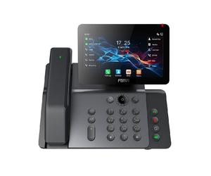 Fanvil V66 Pro Business IP phone with audio and video in a single device, rotating touchscreen, Bluetooth 5.4, and antimicrobial materials.