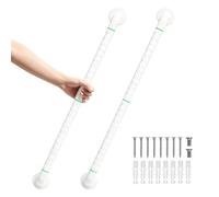 Fanwer 2 Pack Anti Bathroom Grab Rail,White Stainless Steel Shower Hand Rail,Safety Hand Rail Support for Elderly, Children and Disability （31.5 inch）