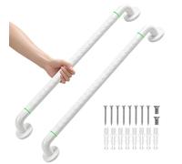 Fanwer 2 Pack Anti Bathroom Grab Rail,White Stainless Steel Shower Hand Rail,Safety Hand Rail Support for Elderly, Children and Disability （27.5 inch）