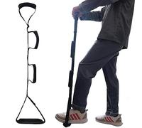 Fanwer 35-44 Inch Long Leg Lifter Strap - Multi-Loop Adjustable, Padded Handgrips & Soft Foot Pad, Hip & Knee Replacement Surgery, Rigid Foot Loop & Hand Grip, Mobility Aids for Wheelchair, Car, Bed