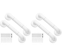Fanwer 4 Pack Anti Bathroom Grab Rail,White Stainless Steel Shower Hand Rail,Safety Hand Rail Support for Elderly, Children and Disability
