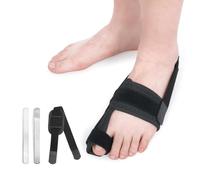 Fanwer Broken Big Toe Support, Big Toe Splint Brace for Broken, Turf toe, Women & Men, with 2 Removable Metal Plates - Left